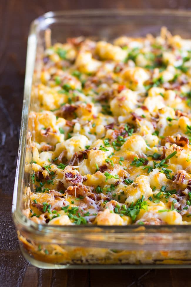 Loaded Cauliflower Casserole Recipe | Cheesy Cauliflower Casserole | Baked Cauliflower Dinner | Easy Cauliflower Casserole