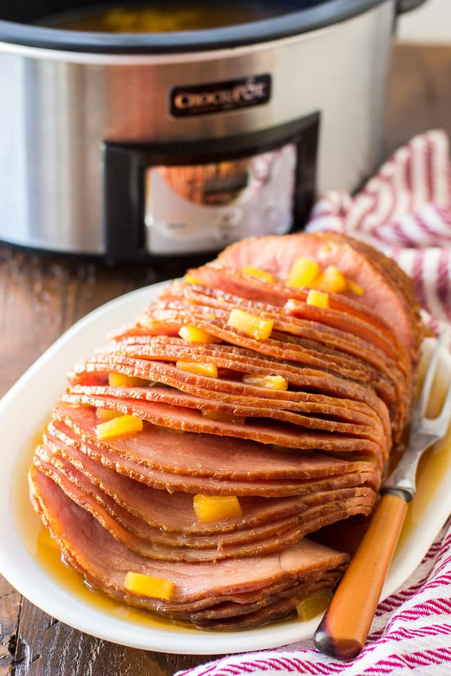 slow cooker brown sugar pineapple spiral ham